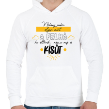 PRINTFASHION A nap is kisüt - Férfi kapucnis pulóver - Fehér férfi pulóver, kardigán