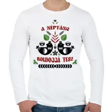 PRINTFASHION A néptánc boldoggá tesz - Férfi hosszú ujjú póló - Fehér férfi póló
