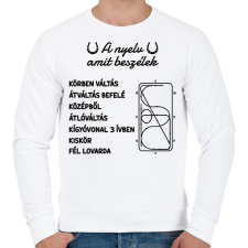 PRINTFASHION A nyelv amit beszélek - Férfi pulóver - Fehér férfi pulóver, kardigán