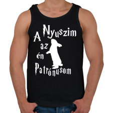 PRINTFASHION A Nyuszim az én Patrónusom - Férfi atléta - Fekete atléta, trikó