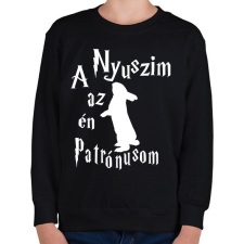 PRINTFASHION A Nyuszim az én Patrónusom - Gyerek pulóver - Fekete gyerek pulóver, kardigán
