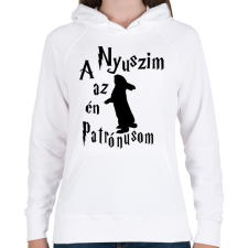 PRINTFASHION A Nyuszim az én Patrónusom - Női kapucnis pulóver - Fehér női pulóver, kardigán