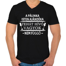 PRINTFASHION A pálinka isten ajándéka! - Férfi V-nyakú póló - Fekete