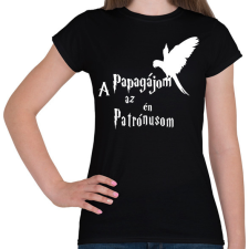 PRINTFASHION A Papagájom az én Patrónusom - Női póló - Fekete női póló