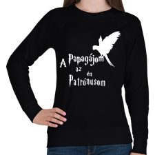 PRINTFASHION A Papagájom az én Patrónusom - Női pulóver - Fekete női pulóver, kardigán