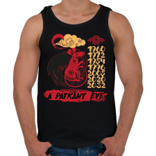 PRINTFASHION A patkány éve - Férfi atléta - Fekete atléta, trikó