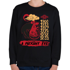 PRINTFASHION A patkány éve - Gyerek pulóver - Fekete
