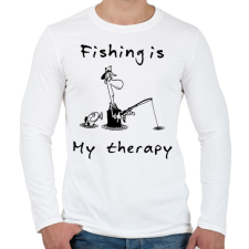 PRINTFASHION a pecázás az én terápiám - Férfi hosszú ujjú póló - Fehér férfi póló