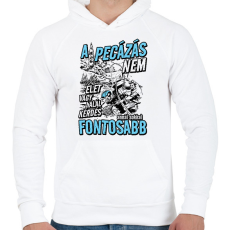 PRINTFASHION A pecázás nem élet vagy halál kérdése - Férfi kapucnis pulóver - Fehér