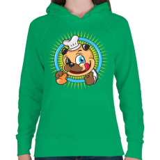 PRINTFASHION A pék kutyája - Női kapucnis pulóver - Zöld