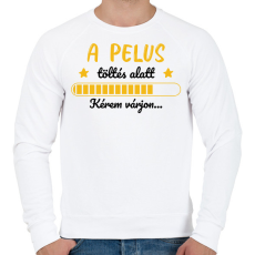 PRINTFASHION A pelus töltés alatt - Férfi pulóver - Fehér