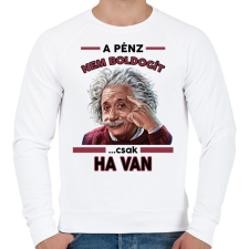 PRINTFASHION A pénz nem boldogít! - Férfi pulóver - Fehér férfi pulóver, kardigán