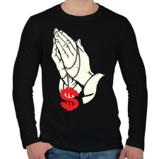 PRINTFASHION A pénzben hiszek - Férfi hosszú ujjú póló - Fekete férfi póló