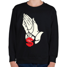 PRINTFASHION A pénzben hiszek - Gyerek pulóver - Fekete gyerek pulóver, kardigán