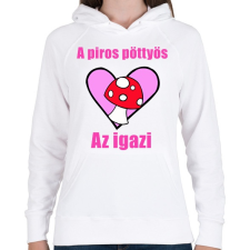 PRINTFASHION a piros pöttyös - Női kapucnis pulóver - Fehér női pulóver, kardigán