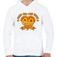 PRINTFASHION A pizza nem töri össze - Férfi kapucnis pulóver - Fehér férfi pulóver, kardigán