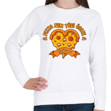 PRINTFASHION A pizza nem töri össze - Női pulóver - Fehér női pulóver, kardigán
