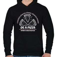 PRINTFASHION A pizza örökre veled marad - Férfi kapucnis pulóver - Fekete