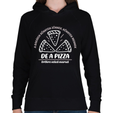 PRINTFASHION A pizza örökre veled marad - Női kapucnis pulóver - Fekete női pulóver, kardigán