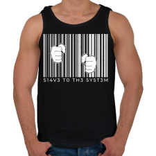 PRINTFASHION A rendszer rabja - Férfi atléta - Fekete atléta, trikó