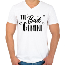 PRINTFASHION A rossz ikrek - Férfi V-nyakú póló - Fehér férfi póló