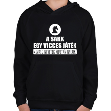 PRINTFASHION A sakk vicces játék - Gyerek kapucnis pulóver - Fekete gyerek pulóver, kardigán