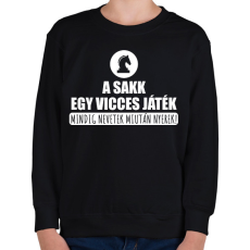PRINTFASHION A sakk vicces játék - Gyerek pulóver - Fekete