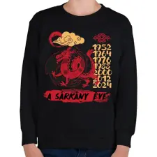 PRINTFASHION A sárkány éve - Gyerek pulóver - Fekete gyerek pulóver, kardigán