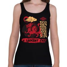 PRINTFASHION A sárkány éve - Női atléta - Fekete női trikó