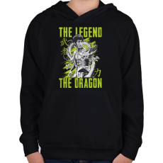 PRINTFASHION A sárkány legendája - Gyerek kapucnis pulóver - Fekete