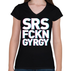 PRINTFASHION A SáRoS FiCKó Nem GYőRi GYerek - Női V-nyakú póló - Fekete