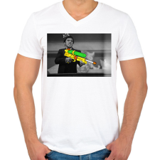 PRINTFASHION A sebhelyesarcú - Férfi V-nyakú póló - Fehér férfi póló