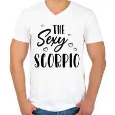 PRINTFASHION A sexy skorpió - Férfi V-nyakú póló - Fehér férfi póló