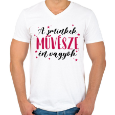 PRINTFASHION A sminkek művésze - Férfi V-nyakú póló - Fehér férfi póló