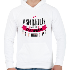 PRINTFASHION A sminkelés az én terápiám - Férfi kapucnis pulóver - Fehér