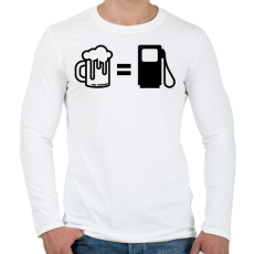 PRINTFASHION A sör az én üzemanyagom - Férfi hosszú ujjú póló - Fehér