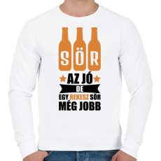 PRINTFASHION A sör az jó - Férfi pulóver - Fehér