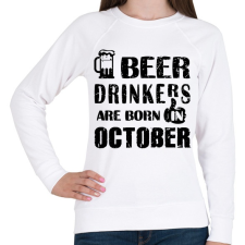 PRINTFASHION A sörivók októberben születtek - Női pulóver - Fehér női pulóver, kardigán