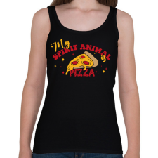 PRINTFASHION A spirituális állatom - Pizza - Női atléta - Fekete női trikó
