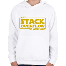 PRINTFASHION A Stack Overflow legyen veled - Gyerek kapucnis pulóver - Fehér