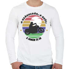 PRINTFASHION A száguldás, a szél - Jawa - Férfi hosszú ujjú póló - Fehér férfi póló