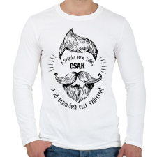 PRINTFASHION A szakáll nem szúr - Fekete - Férfi hosszú ujjú póló - Fehér férfi póló