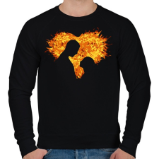 PRINTFASHION A szerelem tüze - Férfi pulóver - Fekete férfi pulóver, kardigán