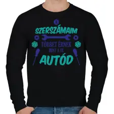 PRINTFASHION A szerszámaim - Férfi pulóver - Fekete férfi pulóver, kardigán