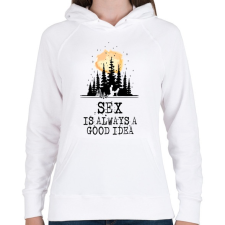 PRINTFASHION A szex mindig egy jó ötlet - Női kapucnis pulóver - Fehér női pulóver, kardigán