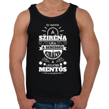 PRINTFASHION A szirénák ura a legjobb mentős - Férfi atléta - Fekete atléta, trikó