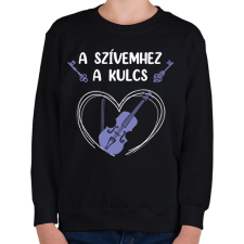 PRINTFASHION A szívemhez a kulcs - Hegedű - Gyerek pulóver - Fekete gyerek pulóver, kardigán
