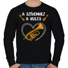 PRINTFASHION A szívemhez a kulcs - Trombita - Férfi pulóver - Fekete férfi pulóver, kardigán
