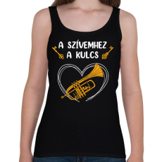 PRINTFASHION A szívemhez a kulcs - Trombita - Női atléta - Fekete