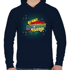 PRINTFASHION A szuperhősök márciusban születtek - Férfi kapucnis pulóver - Sötétkék férfi pulóver, kardigán